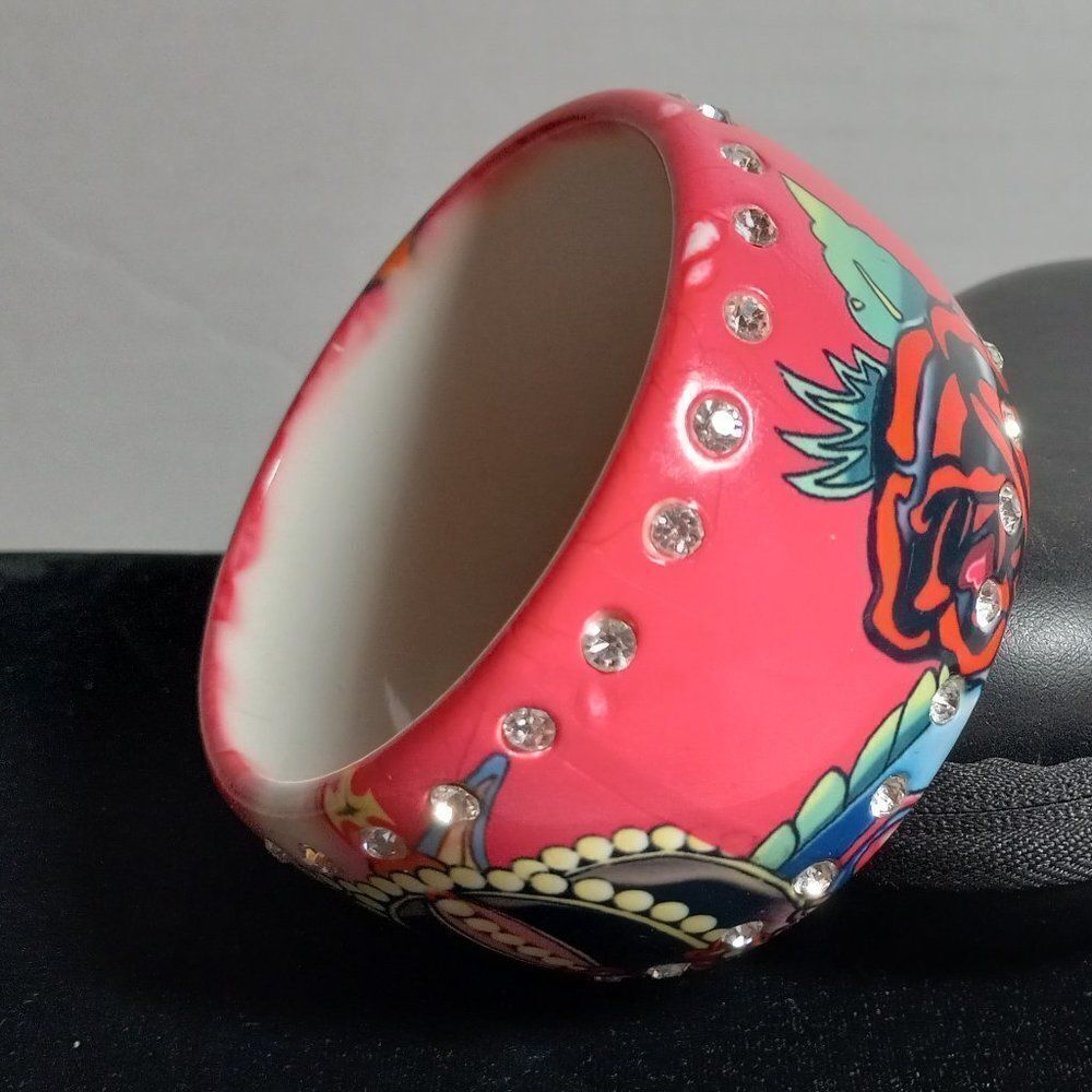 Fashion Leader Rose/Crown and Rhinestones Bracelet Cottagecore Granny Chic